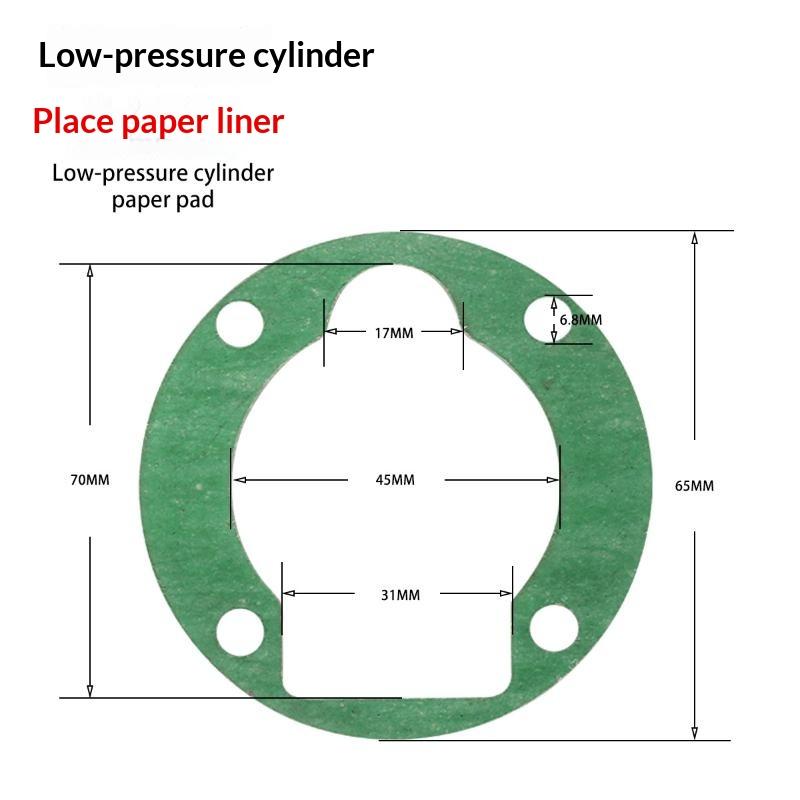 Single Cylinder Air Pump Paper Gasket Low Pressure Cylinder Sealing Gasket Fits 30 MPA for Home Garage Repair Use