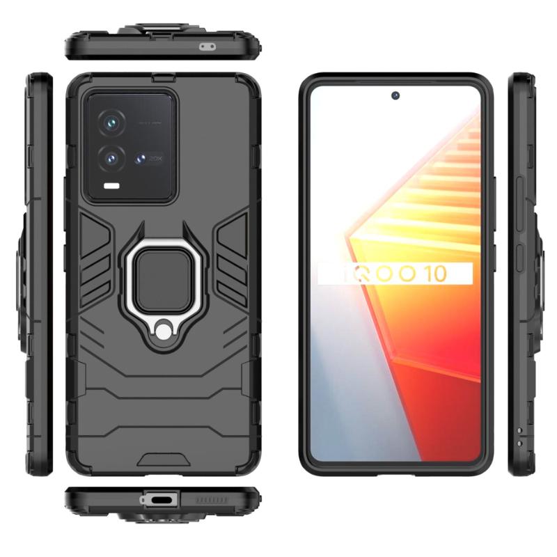 For VIVO iQOO9 iQOO 9T 9 Pro 5g Back Cover Phone Case Shockproof Armor Anti-Fall Metal Ring Holder Magnetic Protect Funda Coque