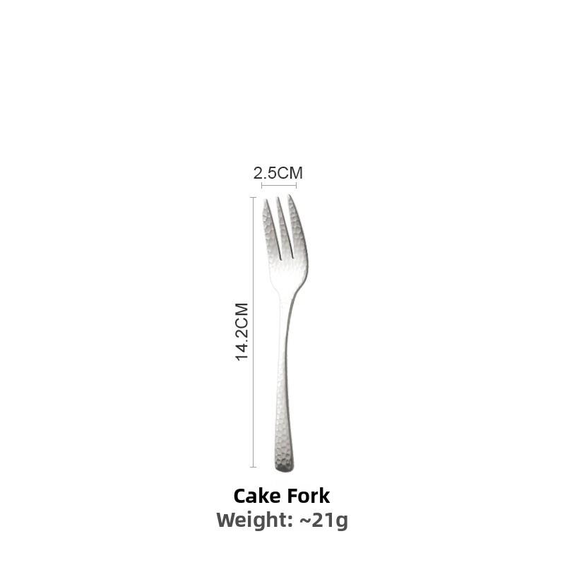 Matte Cold Pattern Luxury 304 Stainl Steel Cutlery Set Restaurant Soup Spoon Fruit Fork Coffee Stirring Spoon