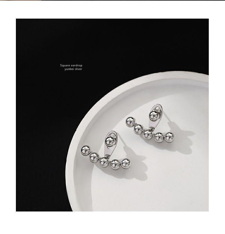 925 Silver Geometric Circle Stud Earrings for Women - Minimalist, High-End Design