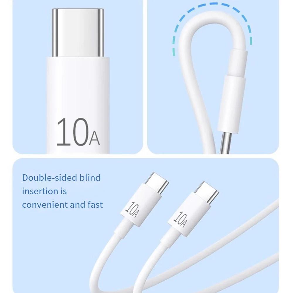 Universal 10A 120W Fast Charging PD Dual USB C To Type C Quick Charger Cable High-speed Data Transfer Wire Cord For iPhone 15 Mi
