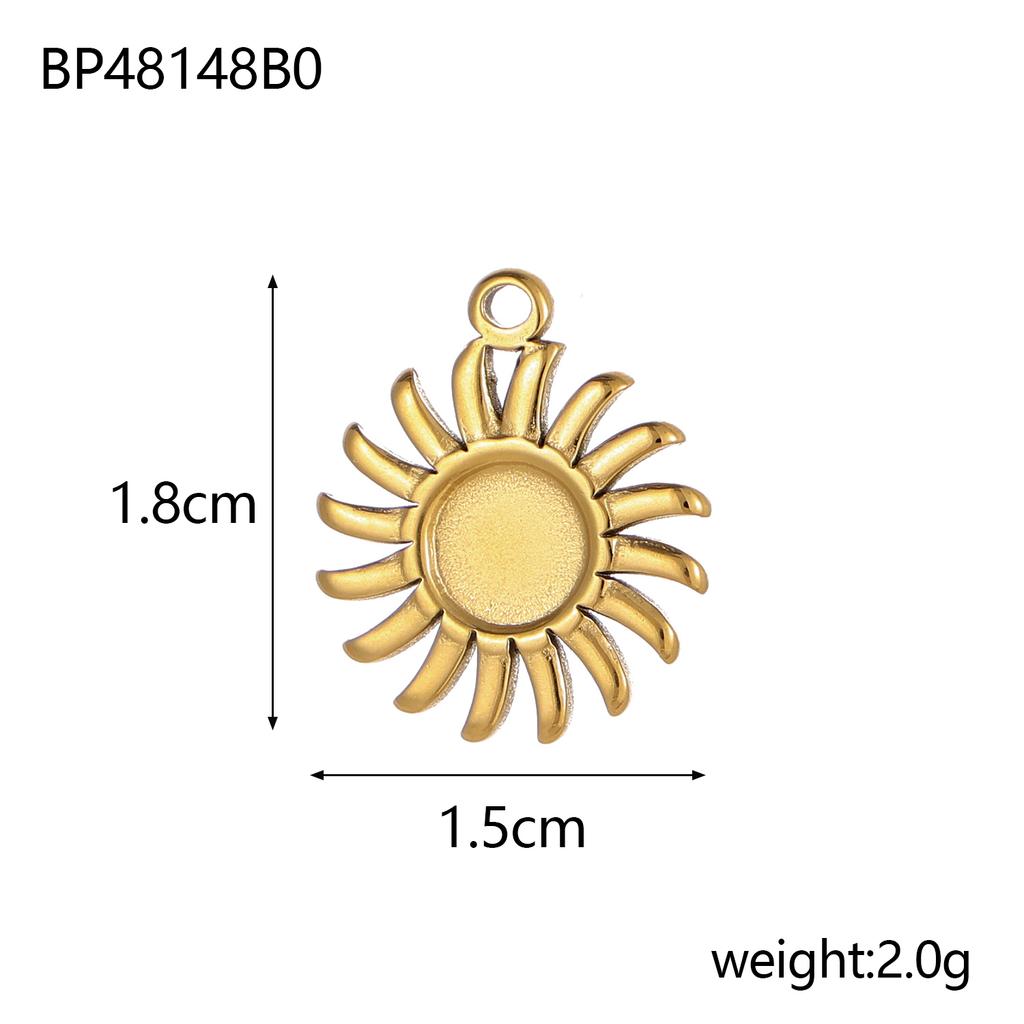 Colorful 18K Gold Plated Oil Drop Stainless Steel Charms Enamel Sun Flower Moon Pendants For Necklace Jewelry Making