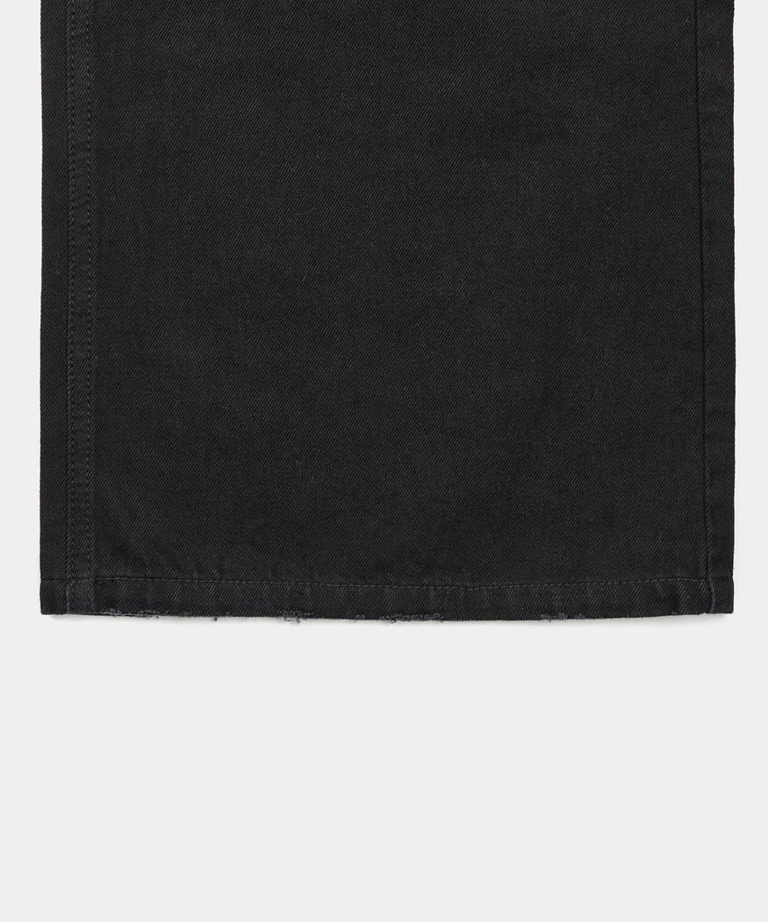 X Container Grunge Pocket Flare Denim Pants (Black)