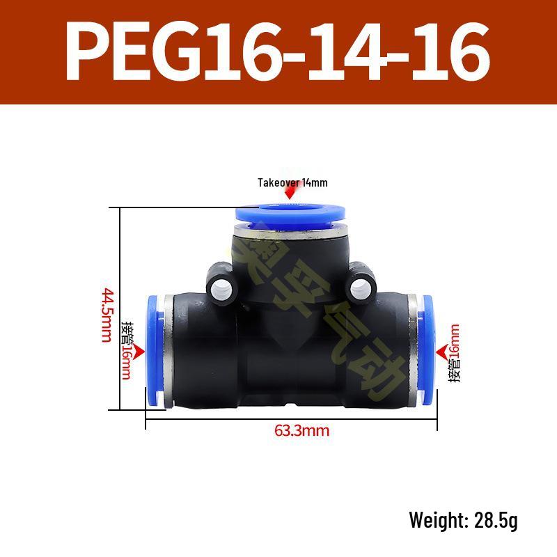 Pneumatická T-redukce rychlospojka pro PE trubky (4-14 mm)