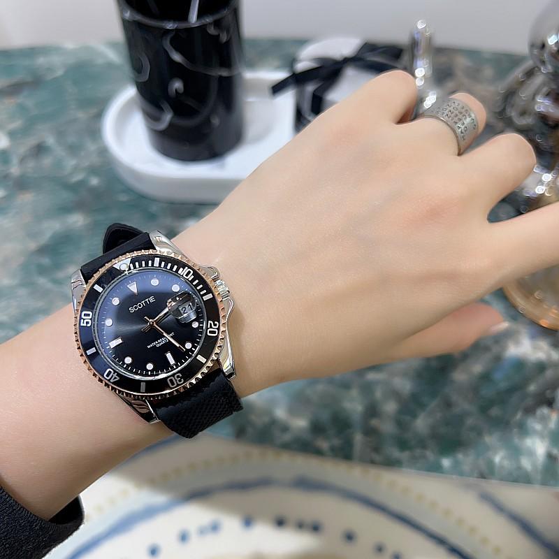 Fashion Large Dial Personalized Watch Women S Watch Tape Stainless Steel Strap Trend Temperament Neutral Watch Green