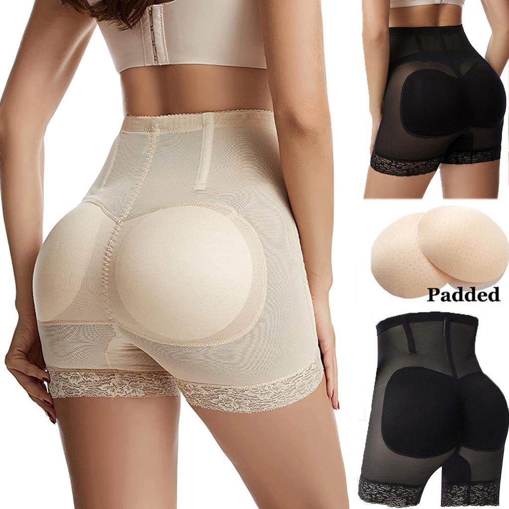 Butt Lifter Panties for Women Padded Underwear Seamless Butt Pads Hip Enhancer Shapewear Boyshorts High Waist Tummy Control Body Shaper