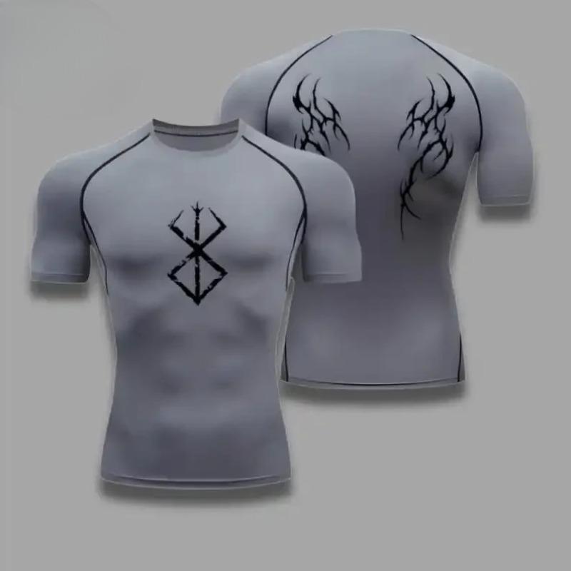 Compression Shirt Gymwear Clothing Animeshirt Gym Breathable Stretchy Moisture-Wicking Quick-Drying High Elasticity Quick Drying Gym S