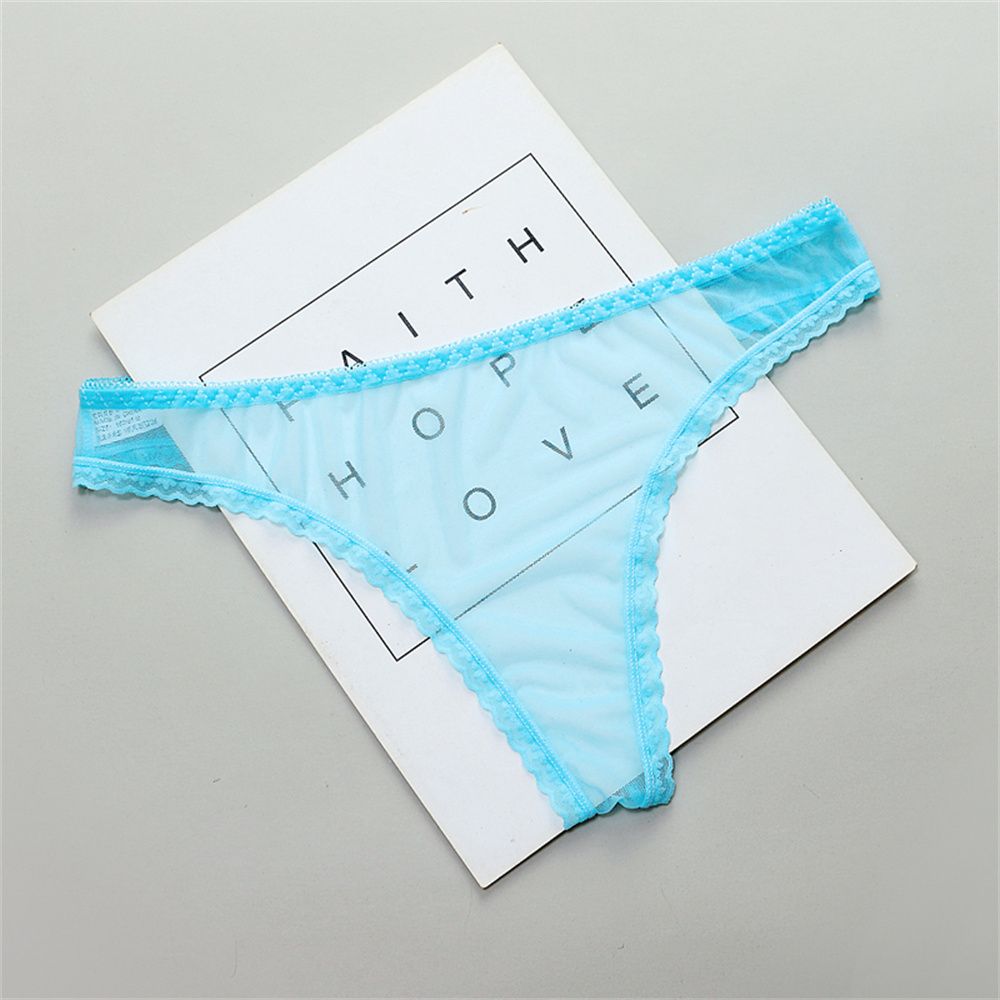 String Low-Waist Lace Underwear Transparent Knickers Women Lingerie Female Perspective Thong Sheer