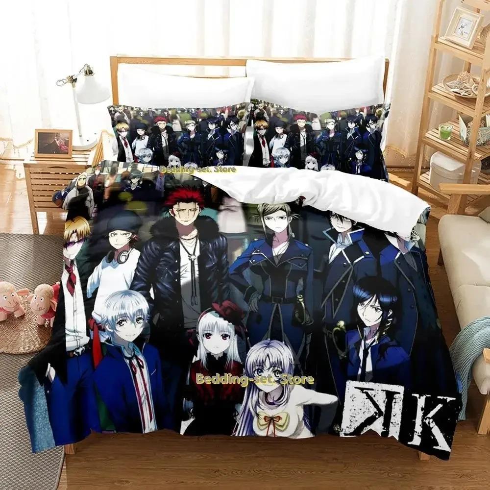 K Project Mikoto Suoh No Blood! No Bone! No Ash! Bedding Set Cartoon Anime Three-piece Set Adult Kid Bedroom Duvet Cover Sets