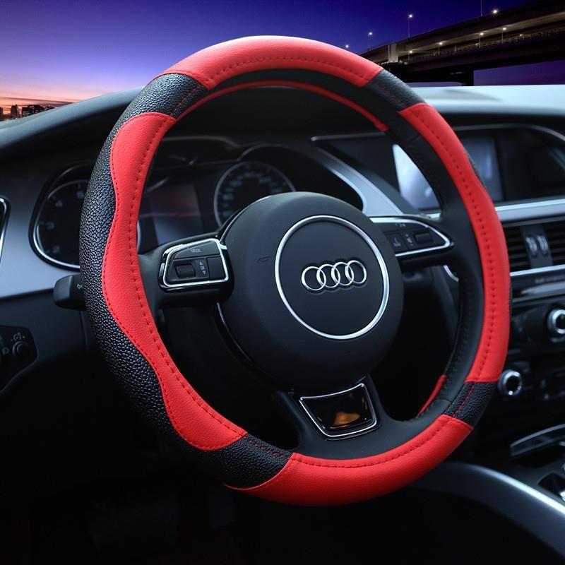 

New Model Danny Leather Car Steering Wheel Cover Car Handle Cover for Sylphy, Lavida, Excelle, Accord, Lacrosse Manufacturer Black Red