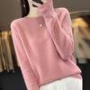 Women's Cashmere Waffle Knit Cardigan - Versatile Round Neck Sweater for Autumn/Winter