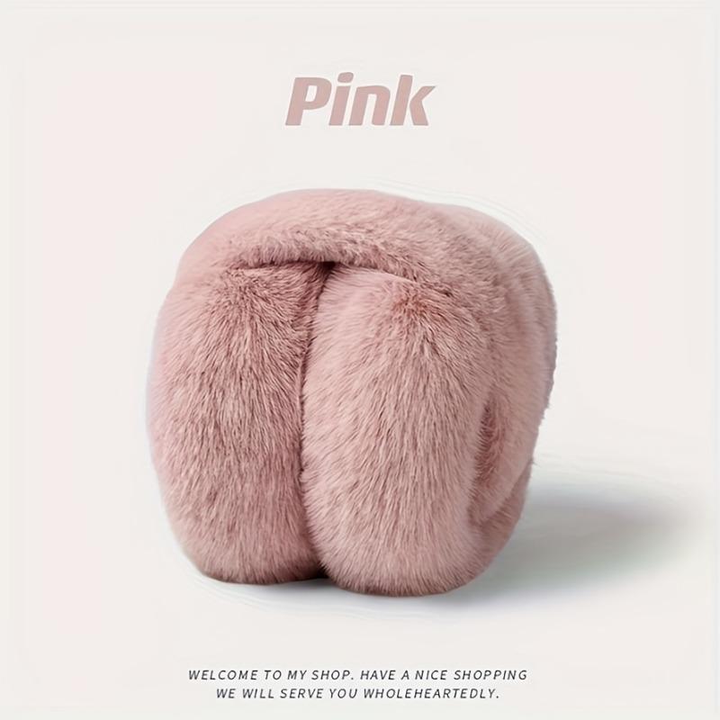

Winter Plush Ear muffs Soft Cute Outdoor Ear Covers for Cold Weather Winter Women Men Cold Weather Fluffy Cozy Earmuffs Warmers рожевий