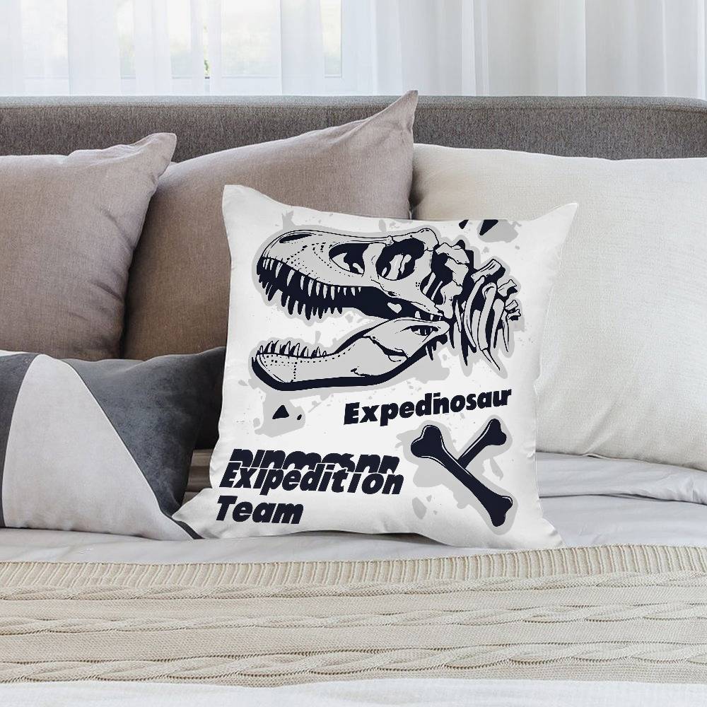 Federa per Cuscino Dinosauro Peluche Corto Stampa Double-sided Quadrata Copricuscini Decorazione Cuscino Divano Casa