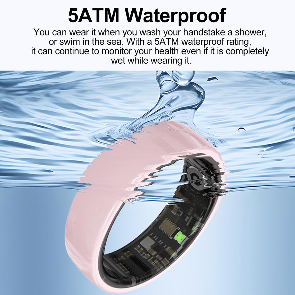 Smart Ring Men Women Gesture Control Health and Sleep Monitor Multi Sport Mode 5ATM Waterproof Smart Ring with Charging Case