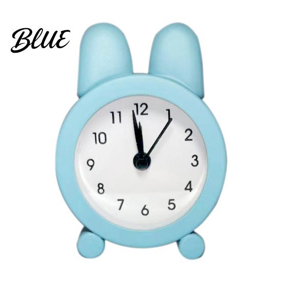 Tischuhr Metall Cartoon Hase Wecker Stumm Nicht Ticken Kinder Ruhig Batteriebetrieben Schreibtisch für Zuhause Schlafzimmer Arbeitszimmer