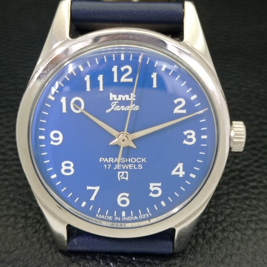 POUŽITÉ HMT JANATA AUTHENTIC INDICKÉ PÁNSKÉ RUČNĚ NATAHOVANÉ HODINKY MODRÝ CIFERNÍK a430060-2 R101-a430060
