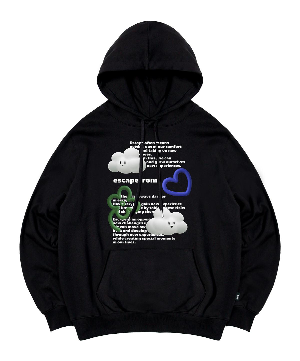 Escape From 3D Cloud Print Hoodie Black L