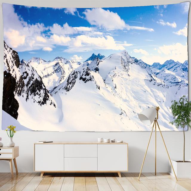 

Рождественский лесной гобелен, снежные деревья, лесной пейзаж, морозный зимний парк, зимний дизайн, настенный декор для спальни, гостиной, общежития 95x75cm