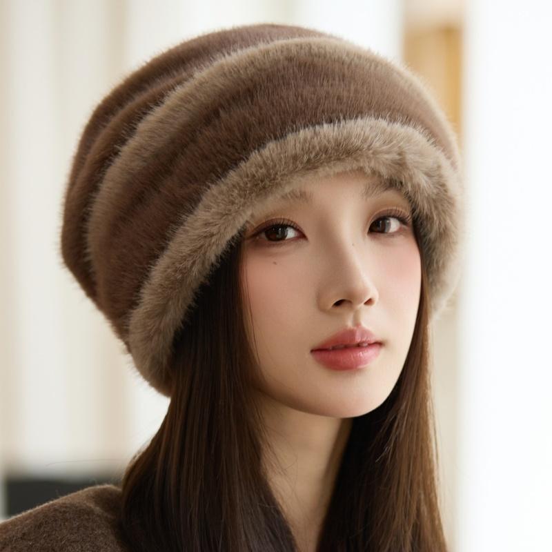 

Plush Knitted Hat Children s Autumn and Winter New Ear Protection Warm Pile Cold Hat Wool Hat