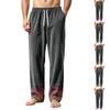 Men's Corduroy Printed Pajama Pants with Pockets for Sleep and Casual Home Wear