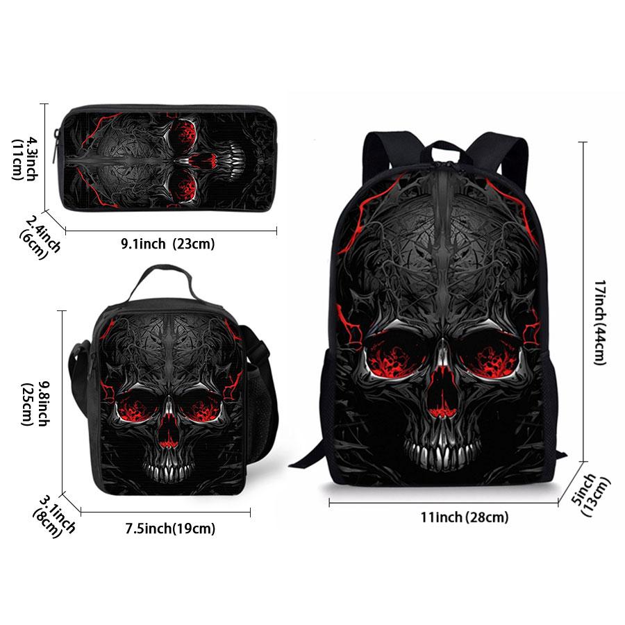 Girls Pattern Three Piece Set Daily Pack+Lunch Box+Pen Case For Boys/Girls Children Best Gifts 2D Animated Teens Laptop Backpack