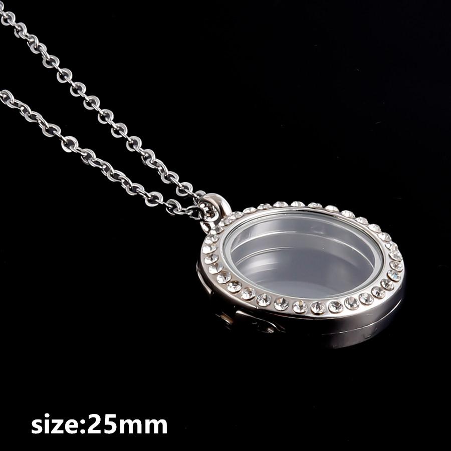 Kovový Kulatý Lesklý Skleněný Magnetický Medailonek Náhrdelníky Pro Ženy Muže Doplňky Paměť DIY Plovoucí Fotografie Dárek 60cm o Řetízek