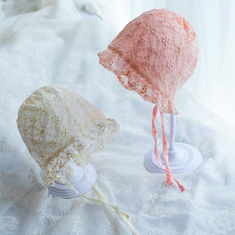 Cute Baby Girl Infant Soft Bonnet Cap Summer Lace Flower Newborn Baby Hat Princess Toddler Sun Hats Newborn Photography Props