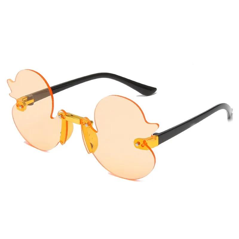 Fashion Children'S Sunglass Rimless Cartoon Duck Shape Sunshade Anti-Ultraviolet Glasses Party Decorative Glasses For Child Kids