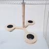 Parrots Feeder Perch with Dish Cup Screw Bird Perch Stand Cockatiel Feeder Birdcage Perches Climbing Toy for Budgies