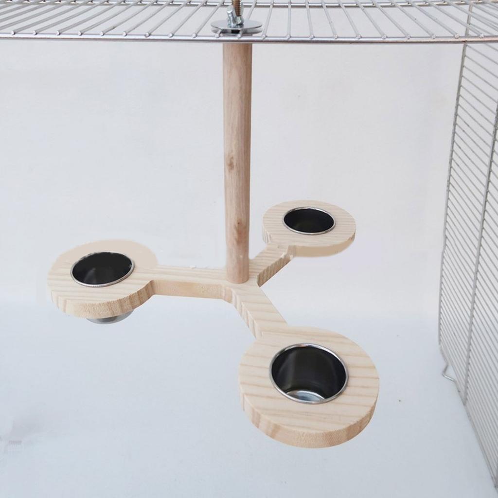 Parrots Feeder Perch with Dish Cup Screw Bird Perch Stand Cockatiel Feeder Birdcage Perches Climbing Toy for Budgies