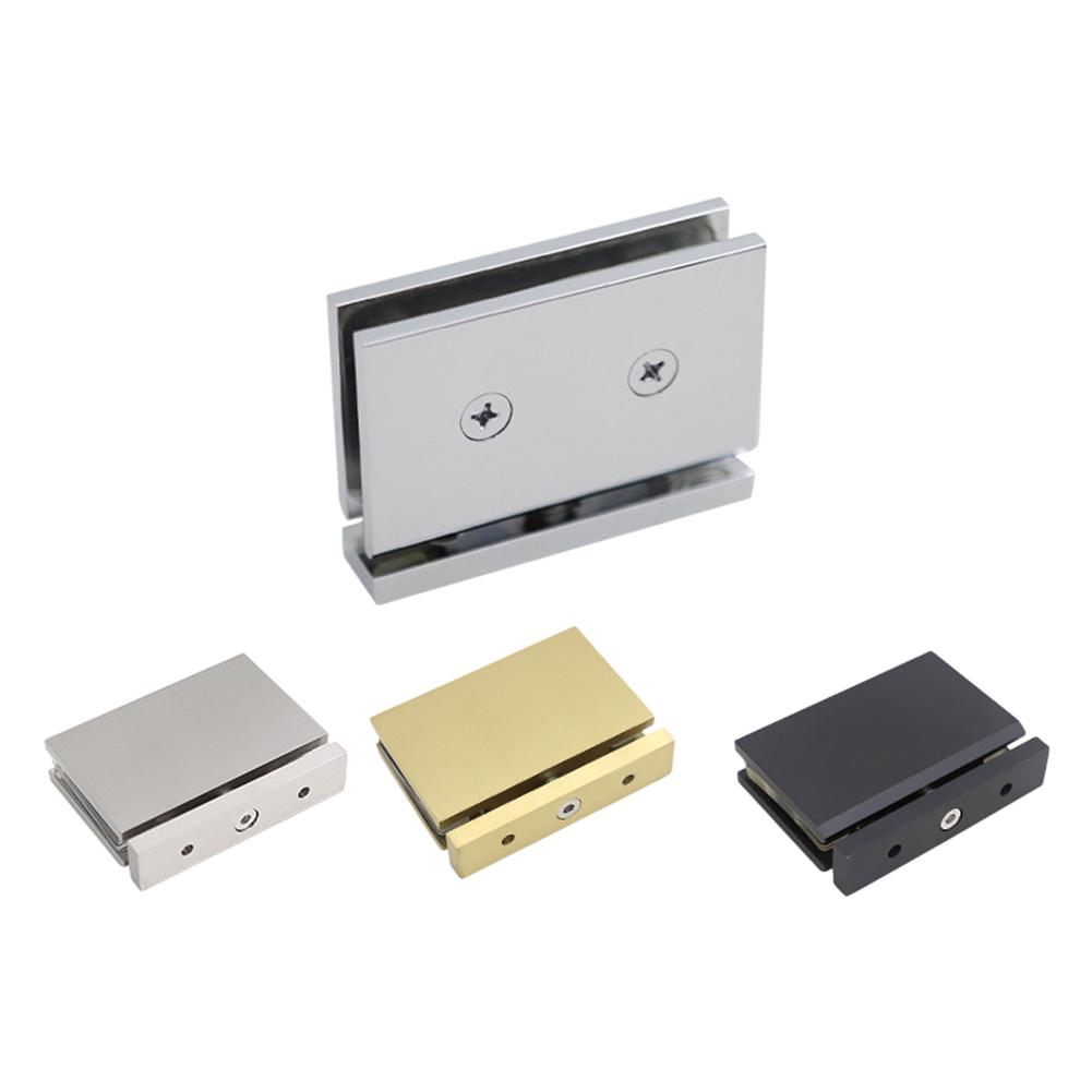 Brass Wall Mount Glass Bracket 360 Degree Adjustable for Shower Doors 8 12mm Stylish and Sturdy for Bathroom Installations
