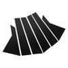6Pcs Window B Pillar Post Trim Gloss Black Sturdy Aging Resistant Stylish Window Pillar Posts