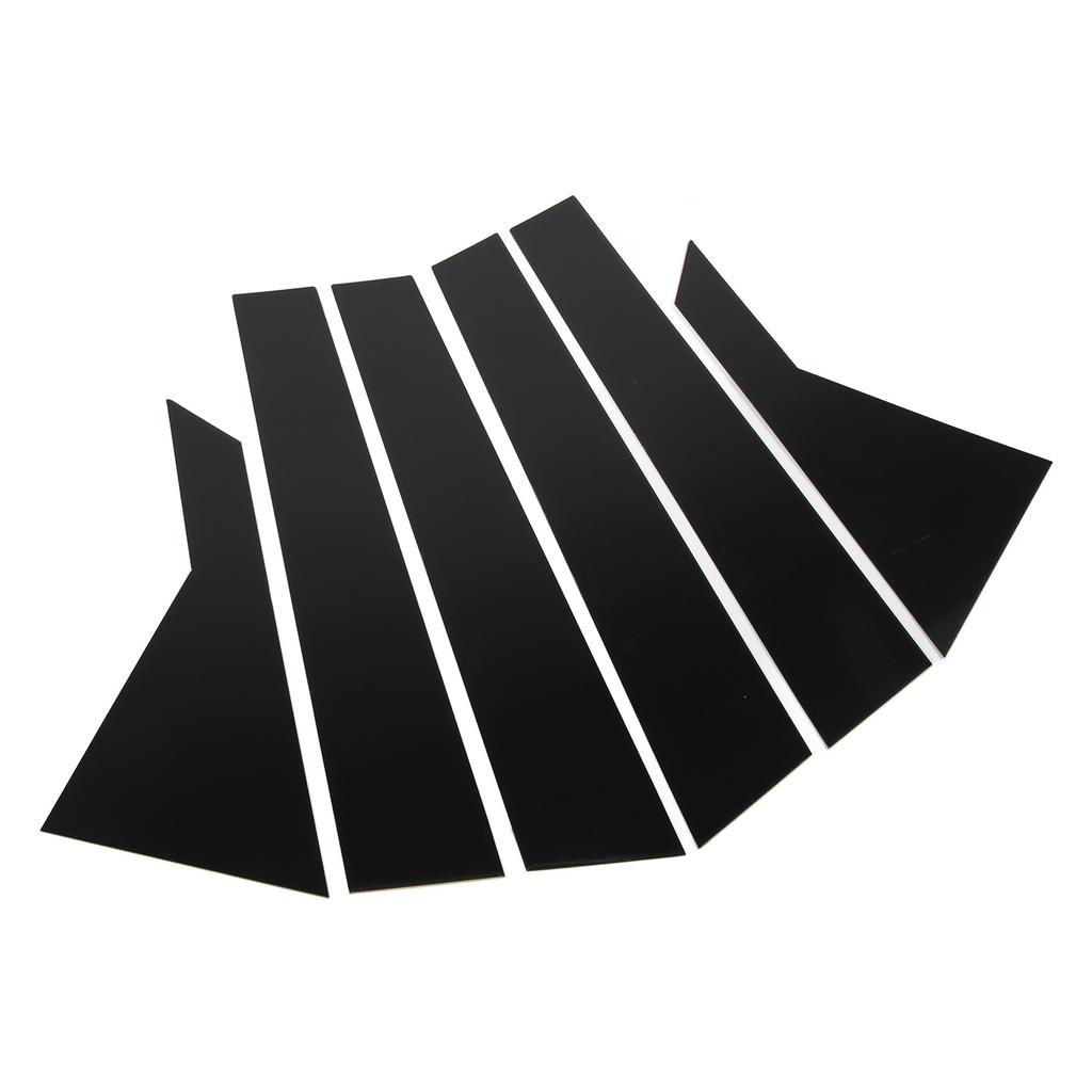 6Pcs Window B Pillar Post Trim Gloss Black Sturdy Aging Resistant Stylish Window Pillar Posts