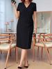 Spring and Summer New Cross Dressing Women's Sexy V-neck Short Sleeved Dress for Women