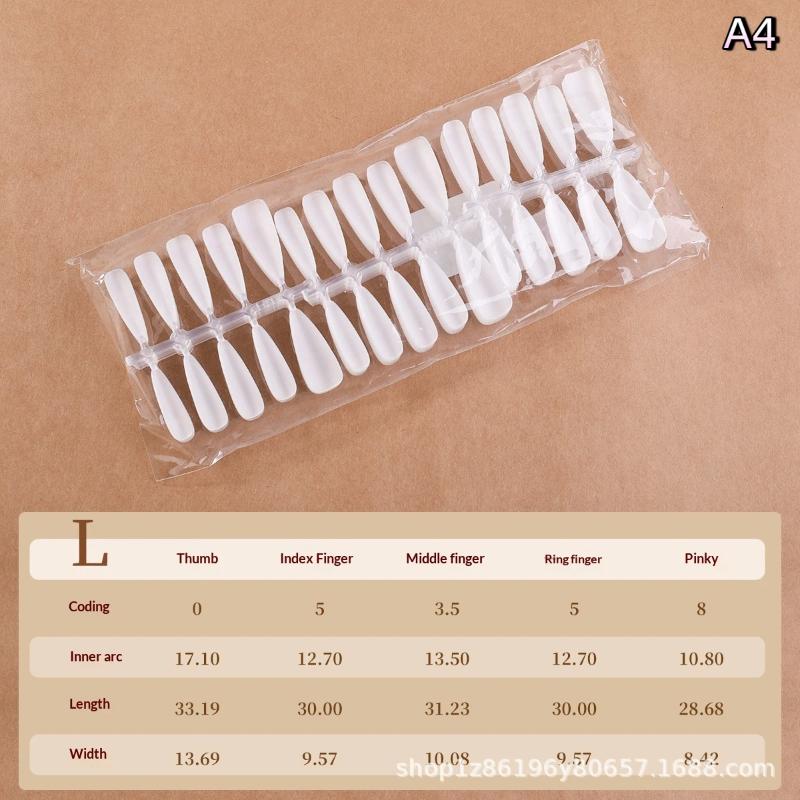 300Pcs/Bag Full Cover Press On Fake Nails Matte Ultrathin TransparentCoffin Tips Nails Extension Diy Practice Nail Tool