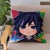 Pillowcase 45x45 Pillow Cases for Bed Anime Demon Slayer Children's Cushion Cover Double-sided Printing Couch Pillows Home Decor