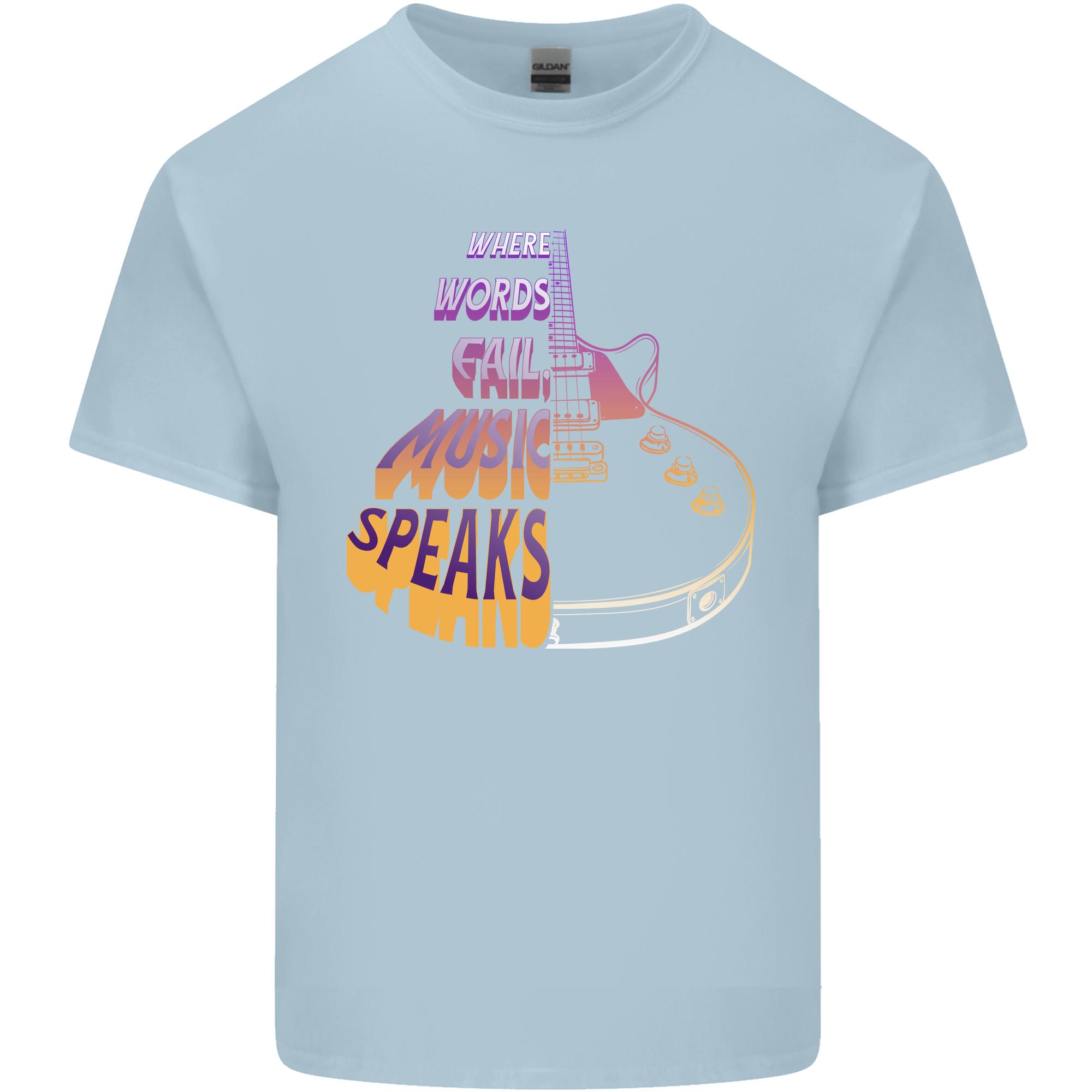 Where Words Fail Music Speaks Guitar Rock Unisexs Light Cotton TShirt S