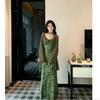 2026 New French High-end Green Floral Suspender Dress Children's Clothing Early Spring Popular Atmosphere Trendy