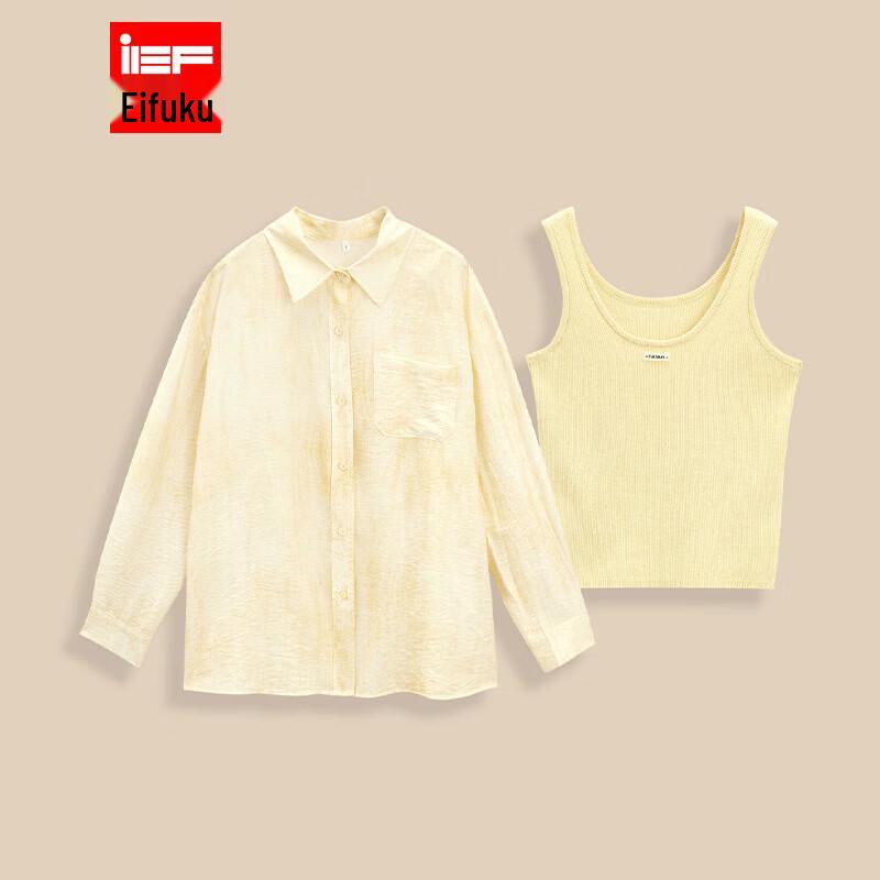 

IEF 2026 Summer Casual Two-Piece Shirt Vest Set One Size