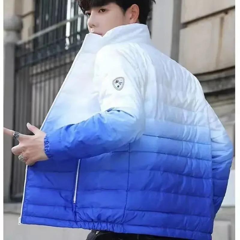 Down Jacket Man Warm Winter Coat for Men Gradient Clothing Fashion 2025 Harajuku Joker Fast Delvery Work High Quality Casual Y2k