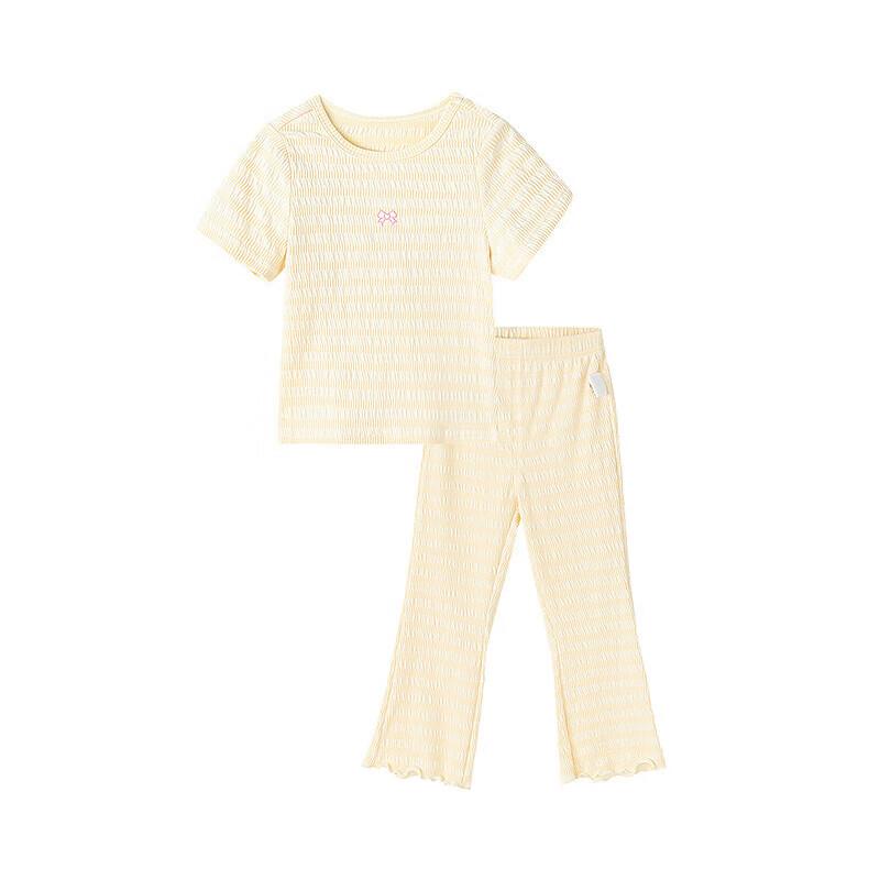 Girl's Sweet Short Sleeve Flared Pants Set
