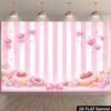 2D Cute Pink Candy Shop Backdrop Sweets Donut Party Photography Background