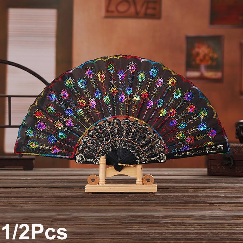 1PC Vibrant Colors Dance Performances Peacock Elegant Temperament Folding Durable Exquisite Gifts Decorated Dance Prop