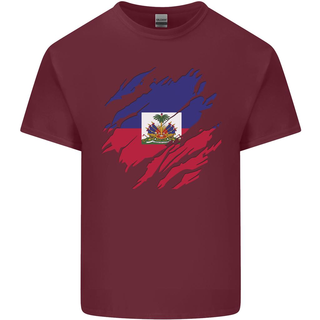 Torn Haiti Flag Haitian Day Football Unisexs Light Cotton TShirt