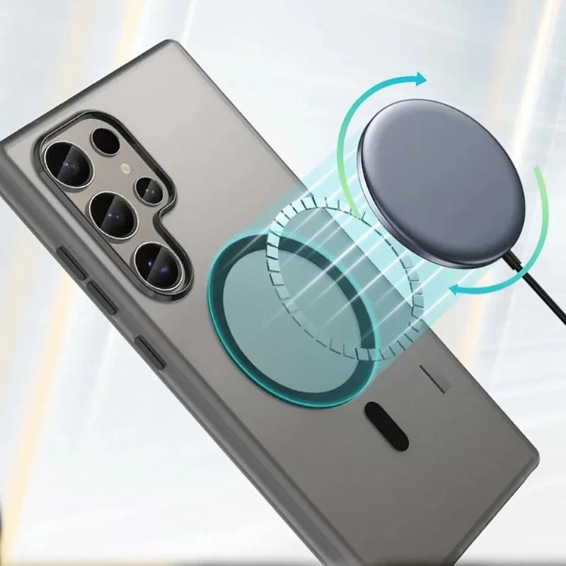 For Magsafe Matte Candy Wrist Strap Phone Cases For Samsung Galaxy S25 S24 Ultra PlusS24 FE Lanyard Magnetic Shockproof Cover