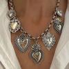 Silver Plated Sacred Heart Chokers Necklaces Chain Necklace  Women's Jewelry