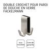 Lot de 2 doubles crochets pour paroi de douche en inox Fackelmann Tecno ref. 9934050
