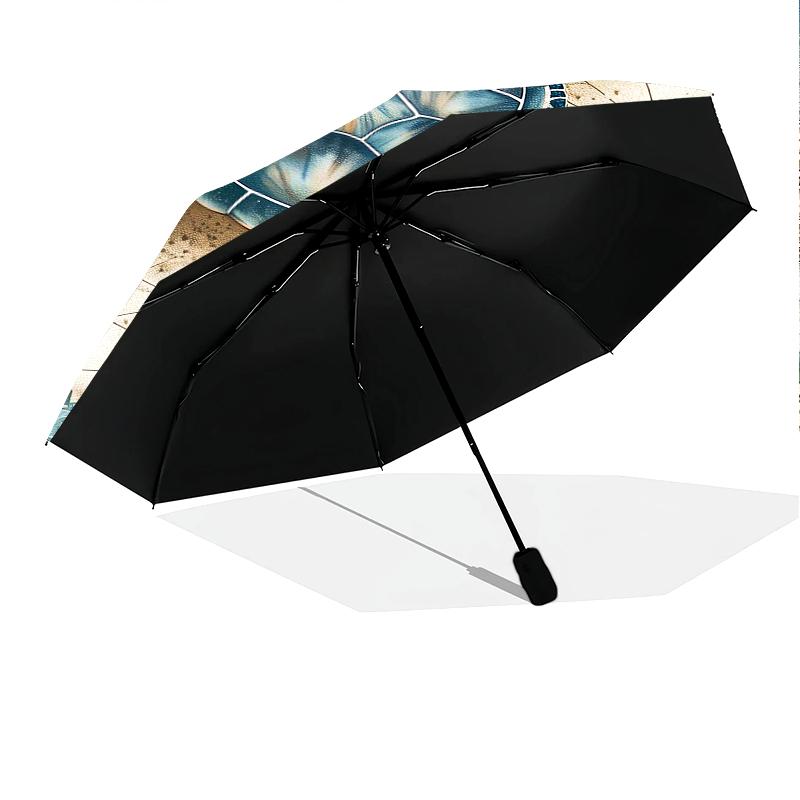 1 PC Automatic Folding Umbrella - Retro turtle Pattern, Portable & Foldable Design with 8 Ribs, Christmas Birthday Gifts