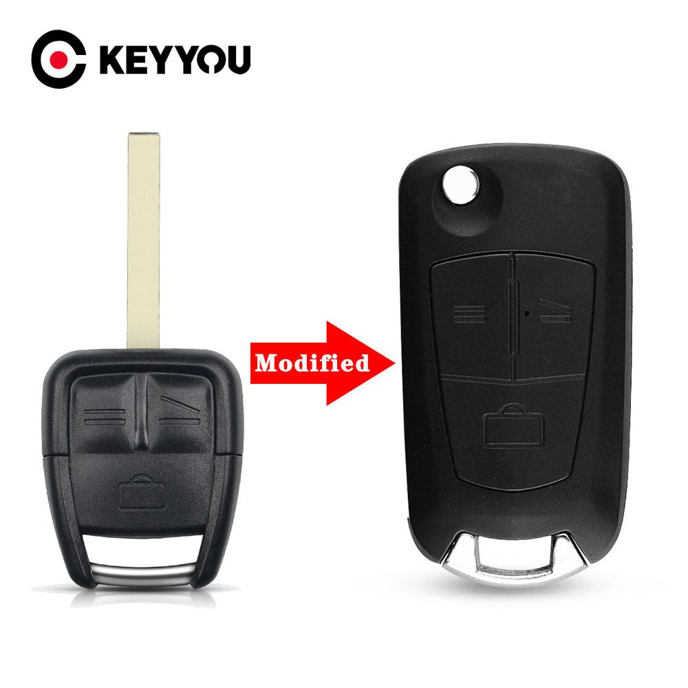 KEYYOU New Flip Folding Remote Key Case 3 Button Black 3 BTN For Vauxhall Opel Astra Vectra Zafira HU100 Blade Free Shipping