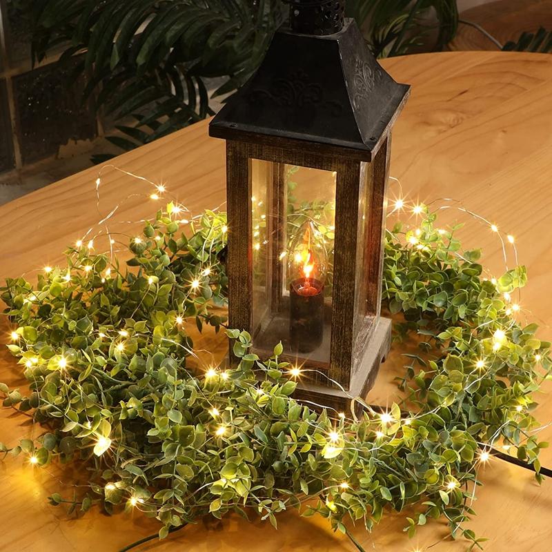 Artificial Eucalyptus Garland Wedding Backdrop Arch Wall Supplies Hanging Green Rattan Fake Plants Home Room Garden Decorations